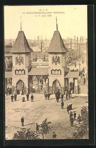 AK Hamburg, 24. Wanderausstellung der DLG 1910, Haupteingang