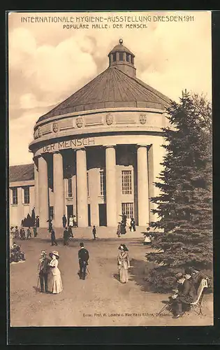 AK Dresden, Internationale Hygiene-Ausstellung 1911, Populäre Halle Der Mensch