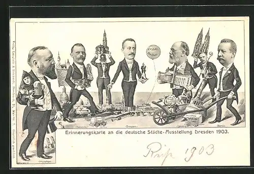 AK Dresden, Deutsche Städte-Ausstellung 1903, Erinnerungskarte