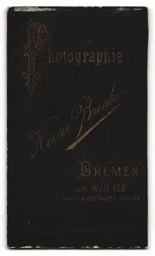 Fotografie Heinr. Brinker, Bremen, am Wall 128, Portrait junge Dame in samtener Bluse mit Halskette und Dutt