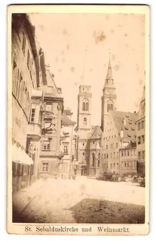 Fotografie unbekannter Fotograf, Ansicht Nürnberg, Blick vom Weinmarkt auf die St. Sebalduskirche