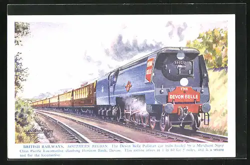 AK British Railways, Southern Region, The Devon Belle, englische Eisenbahn