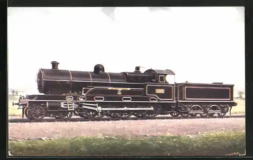 Künstler-AK Sir Gilbert Claughton No. 2222, LNW Rly., englische Eisenbahn