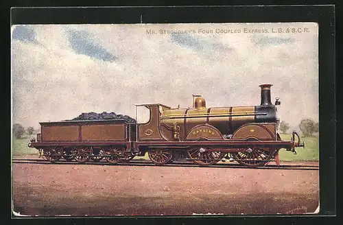 Künstler-AK Mr. Stroudley`s Four Coupled Express, LB&SC Rly., englische Eisenbahn