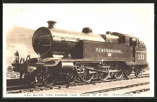 AK Remembrance Baltic Type Express Tank Engine No. B.333, englische Eisenbahn