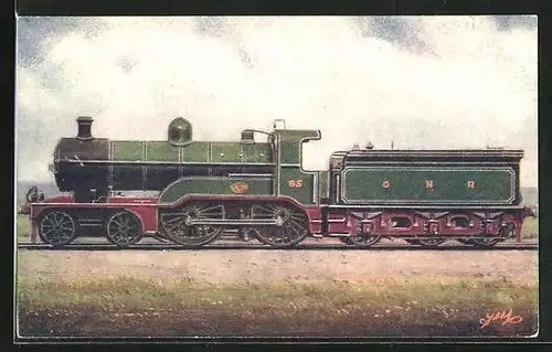 Künstler-AK Express Engine No. 65, Great Northern Rly., englische Eisenbahn