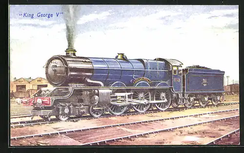 Künstler-AK King George V No.6000, englische Eisenbahn