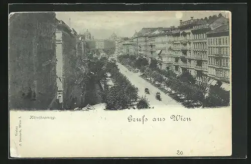 Mondschein-AK Wien, Ansicht des Kärthnerring