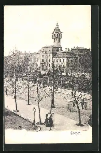 AK Szeged, Strasse am Rathaus