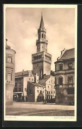 AK Oppeln, Rathaus mit Turm