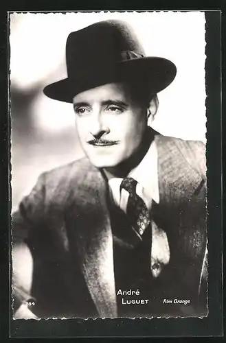 AK Schauspieler André Luguet mit Hut und Anzug