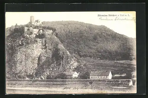 AK Schreckenstein, Burg mit Wallum` Gasthaus