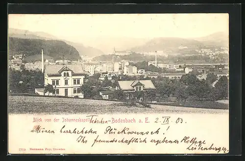AK Tetschen-Bodenbach / Decin, Blick von der Johanneskapelle