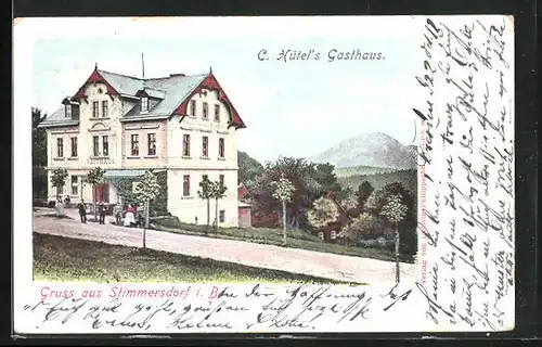 AK Stimmesdorf i. B., C. Hütels Gasthaus