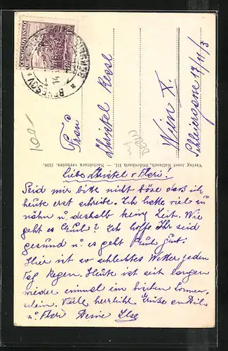 AK Bensen, Schlossgasse im Sonnenschein