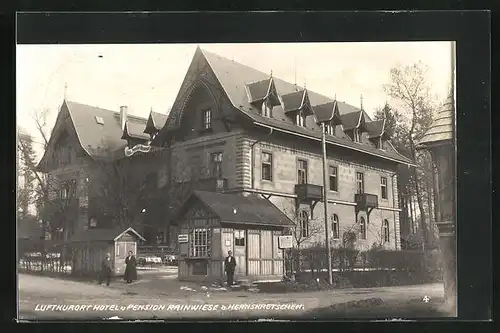 AK Herrnskretschen / Hrensko, Hotel Pension Rainwiese