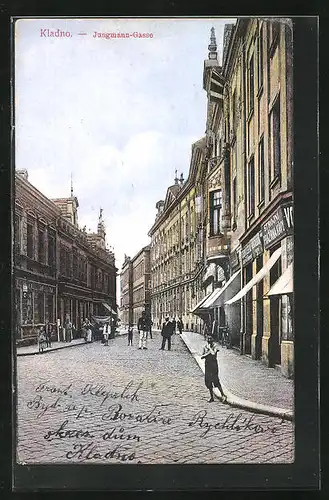 AK Kladno, Jungmann-Gasse, Strassenpartie