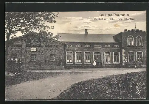 Leporello-AK Dammholm, Gasthof zur Eiche, Peter Thordsen