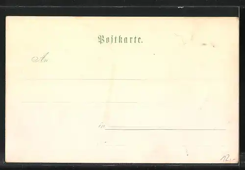Lithographie Mönchengladbach, Kaiserbad, Erholung, Ortspartie mit Kirche