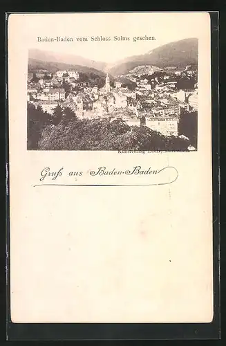 AK Baden-Baden, Totalansicht vom Schloss Solms aus