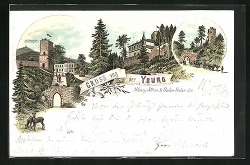 Lithographie Yburg, Grossherzog-Friedrichsthurm