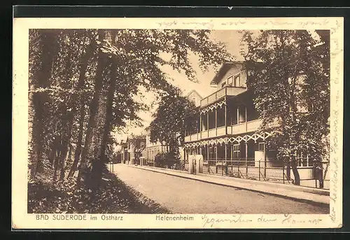 AK Suderode, Strasse am Kurhotel Helenenheim