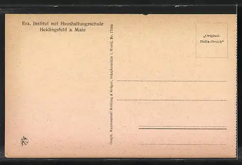 AK Heidingsfeld a. Main, Lehrsaal mit Tale in des Erz. Institut und Haushaltungsschule