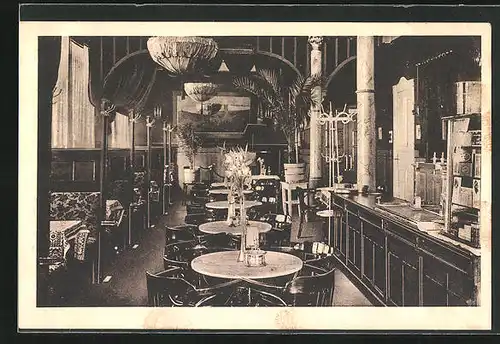 AK Husum, Speiseraum des Gasthaus Stadt Kaffee