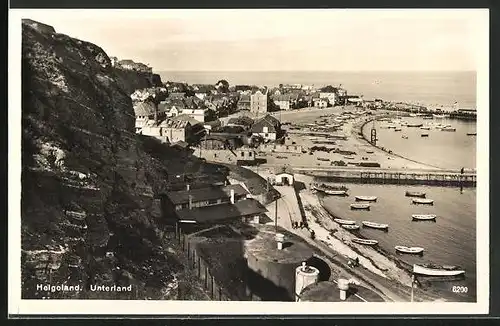 AK Helgoland, Teilansicht des Unterlandes