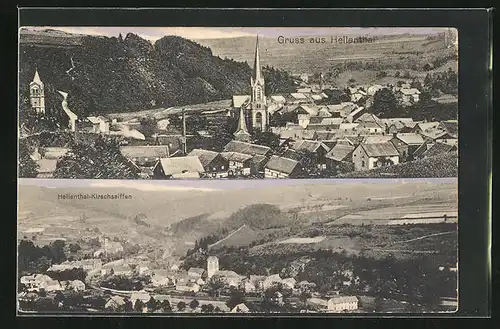 AK Hellenthal-Kirschseiffen, Ortsansicht mit Kirche