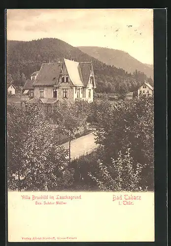 AK Bad Tabarz, Gasthaus Villa Brunhild im Lauchagrund