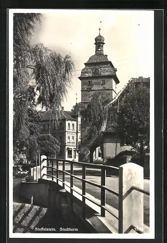 AK Staffelstein, Strassenpartie mit Stadtturm
