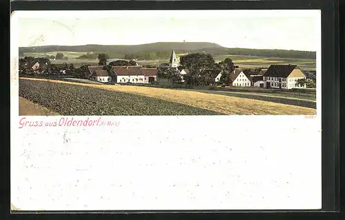 AK Oldendorf, Panorama mit Fernblick