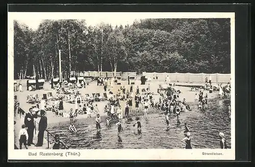 AK Bad Rastenberg, Strandleben mit Badegästen