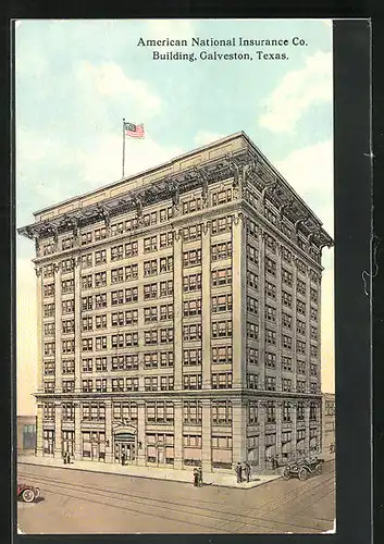 Künstler-AK Galveston, TX, American National Insurance Co. Building