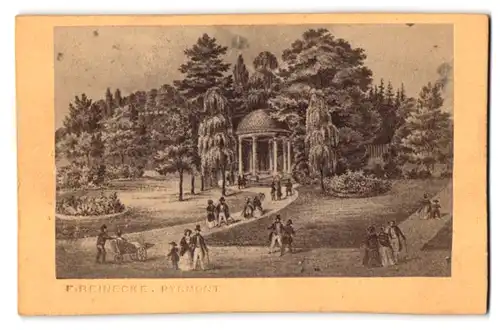 Fotografie F. Reinecke, Pyrmont, Ansicht Pyrmont, Erdbeertempel im Kurpark