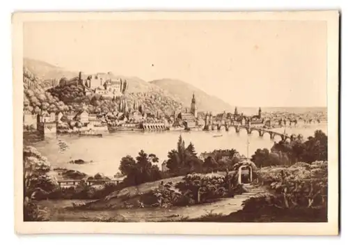 Fotografie Franz Richard, Heidelberg, Ansicht Heidelberg, Ortsansicht aus früher Zeit