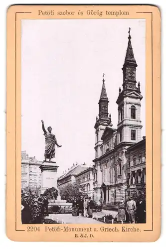 Fotografie Römmler & Jonas, Dresden, Ansicht Budapest, Partie am Petöfi-Monument und Griech. Kirche