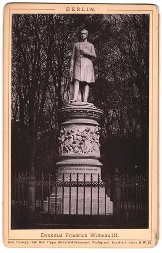 Fotografie Rob. Prager, Berlin, Ansicht Berlin, Denkmal Friedrich Wilhelm III.