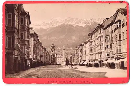 Fotografie Würthle & Spinnhirn, Salzburg, Ansicht Innsbruck, Theresien-Strasse mit Alpenpanorama