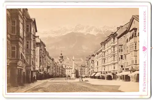 Fotografie Fr. Unterberger, Innsbruck, Ansicht Innsbruck, Theresienstrasse mit Alpenpanorama