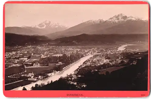 Fotografie Würthle & Spinnhirn, Salzburg, Ansicht Innsbruck, Totalansicht mit Inn und Alpen