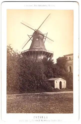 Fotografie J. F. Stiehm, Berlin, Ansicht Potsdam, die historische Mühle in Sanssouci