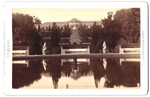 Fotografie J. F. Stiehm, Berlin, Ansicht Potsdam, Schloss Sanssouci und die Terassen