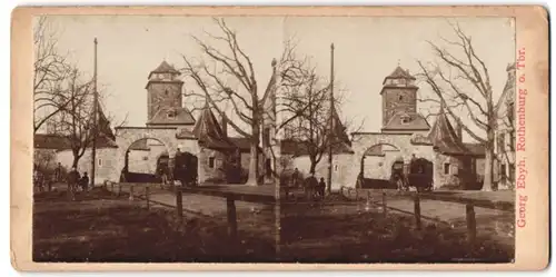 Stereo-Fotografie Georg Ebyh, Rothenburg o. T., Ansicht Rothenburg o. T., Portal zur Festung Rothenburg