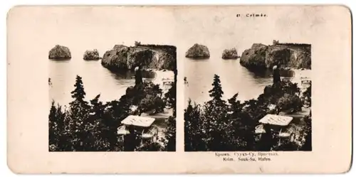 Stereo-Fotografie NPG, Ansicht Suuk-Su, Partie am Hafen an der Krim