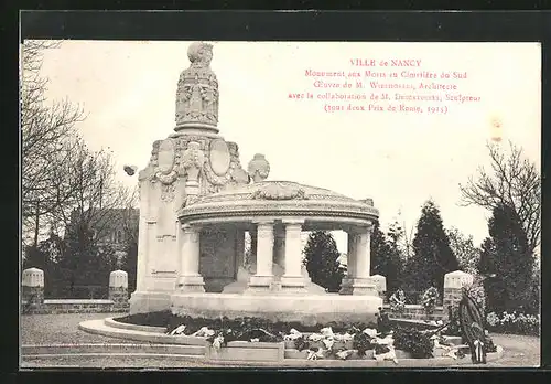 AK Nancy, Monument aux Morts au Cimetière du Sud