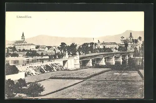 AK Leitmeritz / Litomerice, Brücke zur Stadt