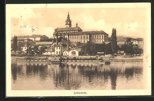 AK Leitmeritz / Litomerice, Dampfer Kaiser Wilhelm am Anleger