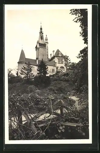 AK Pruhonice, Zámek, Blick zum Schloss